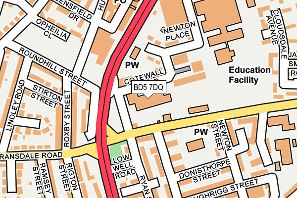 BD5 7DQ map - OS OpenMap – Local (Ordnance Survey)