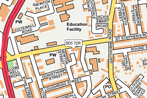 BD5 7DR map - OS OpenMap – Local (Ordnance Survey)