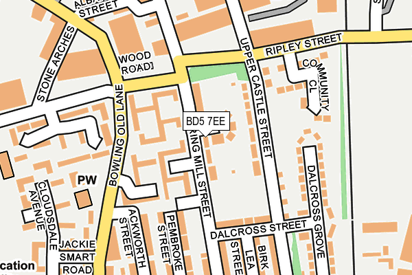 BD5 7EE map - OS OpenMap – Local (Ordnance Survey)