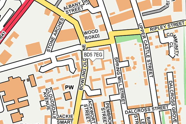 BD5 7EG map - OS OpenMap – Local (Ordnance Survey)