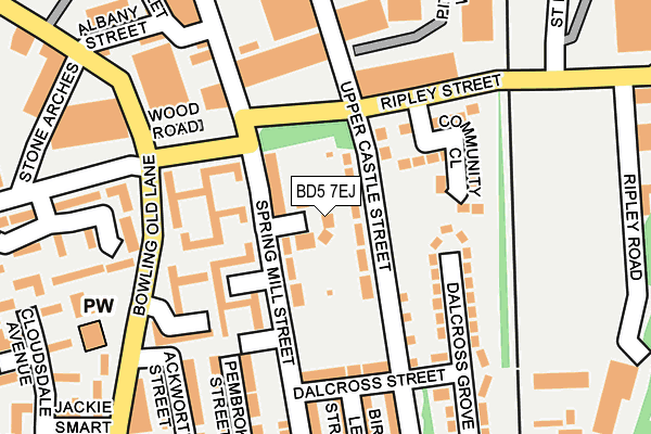 BD5 7EJ map - OS OpenMap – Local (Ordnance Survey)