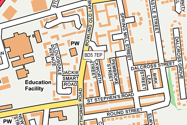 BD5 7EP map - OS OpenMap – Local (Ordnance Survey)