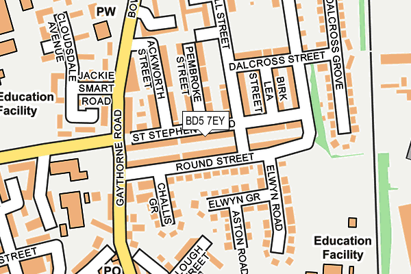 BD5 7EY map - OS OpenMap – Local (Ordnance Survey)