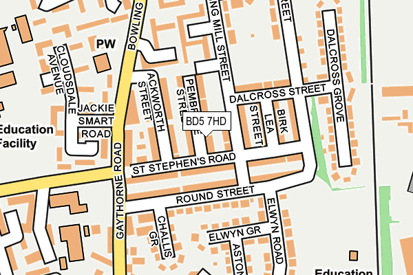 BD5 7HD map - OS OpenMap – Local (Ordnance Survey)