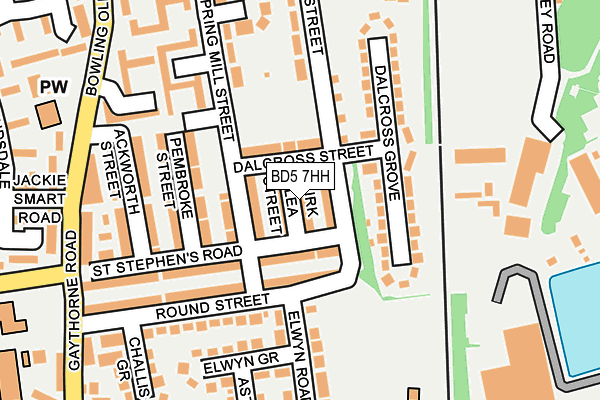 BD5 7HH map - OS OpenMap – Local (Ordnance Survey)