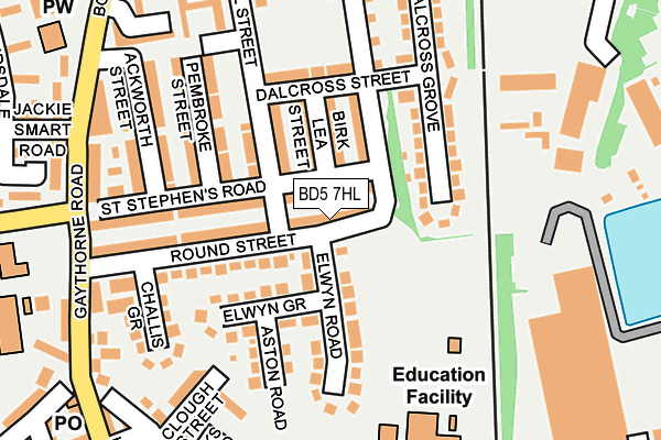 BD5 7HL map - OS OpenMap – Local (Ordnance Survey)