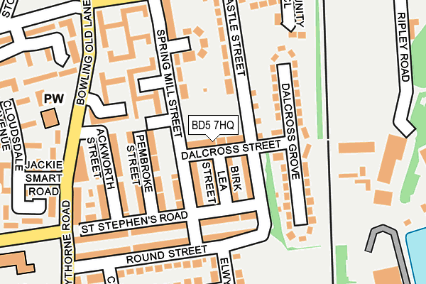 BD5 7HQ map - OS OpenMap – Local (Ordnance Survey)