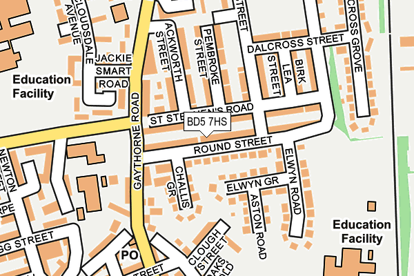 BD5 7HS map - OS OpenMap – Local (Ordnance Survey)