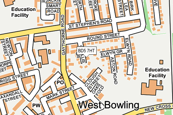 BD5 7HT map - OS OpenMap – Local (Ordnance Survey)