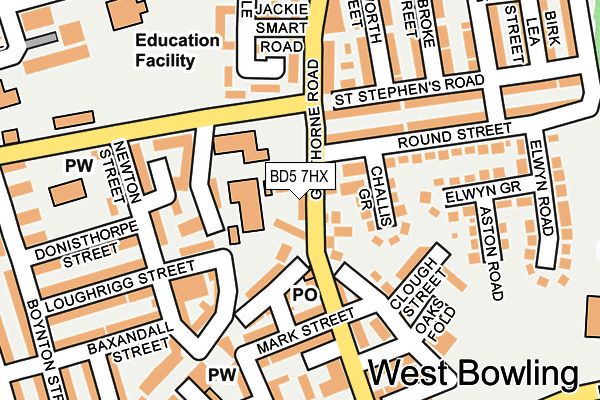 BD5 7HX map - OS OpenMap – Local (Ordnance Survey)