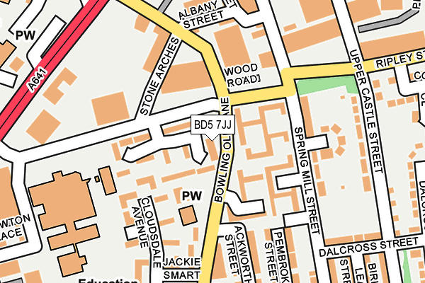 BD5 7JJ map - OS OpenMap – Local (Ordnance Survey)