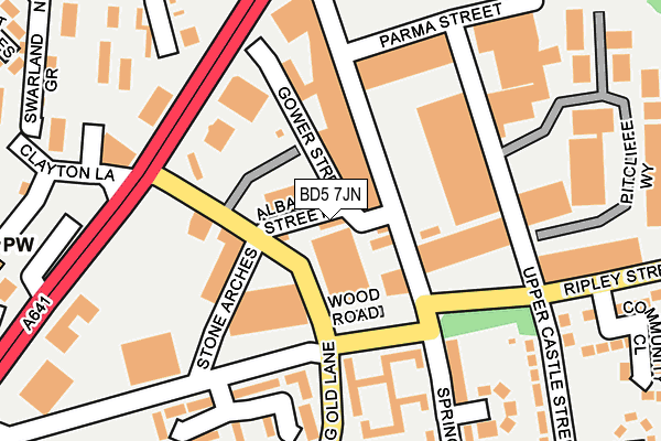 BD5 7JN map - OS OpenMap – Local (Ordnance Survey)