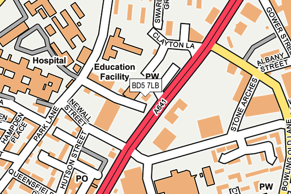 BD5 7LB map - OS OpenMap – Local (Ordnance Survey)