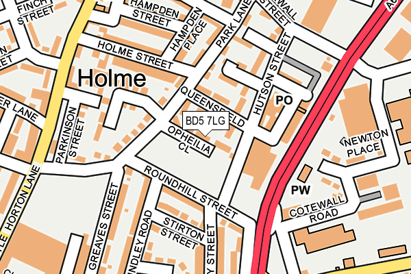 BD5 7LG map - OS OpenMap – Local (Ordnance Survey)