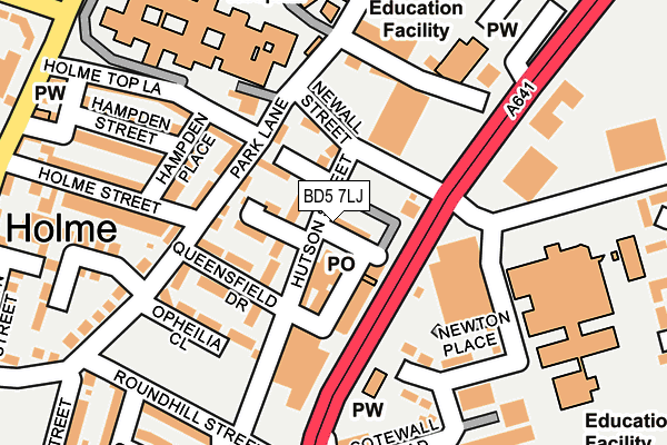 BD5 7LJ map - OS OpenMap – Local (Ordnance Survey)