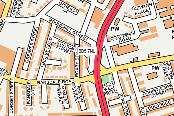 BD5 7NL map - OS OpenMap – Local (Ordnance Survey)