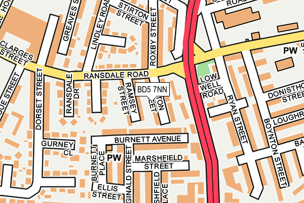 BD5 7NN map - OS OpenMap – Local (Ordnance Survey)