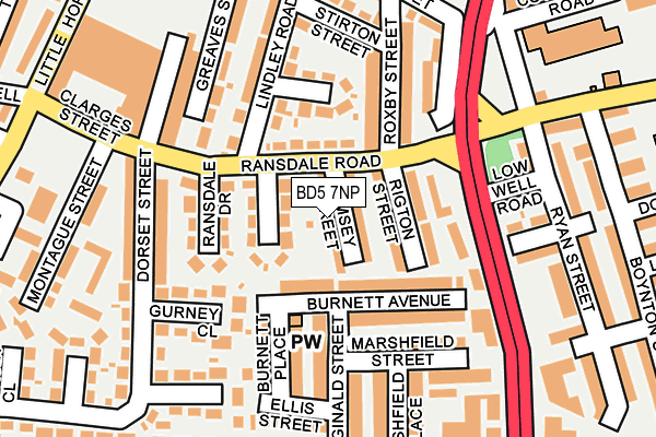 BD5 7NP map - OS OpenMap – Local (Ordnance Survey)