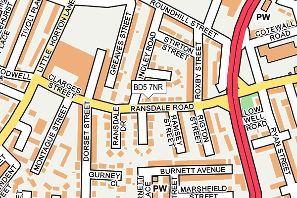 BD5 7NR map - OS OpenMap – Local (Ordnance Survey)
