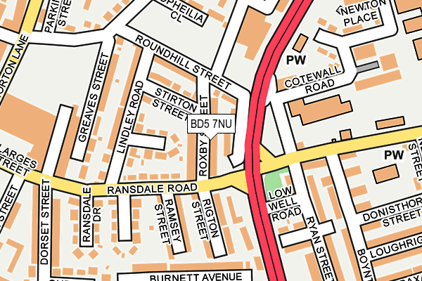 BD5 7NU map - OS OpenMap – Local (Ordnance Survey)