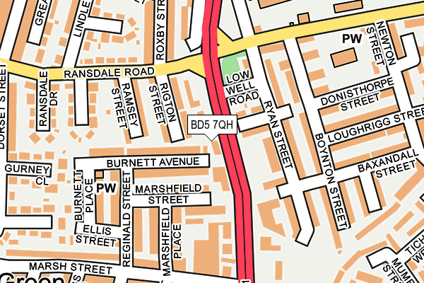 BD5 7QH map - OS OpenMap – Local (Ordnance Survey)