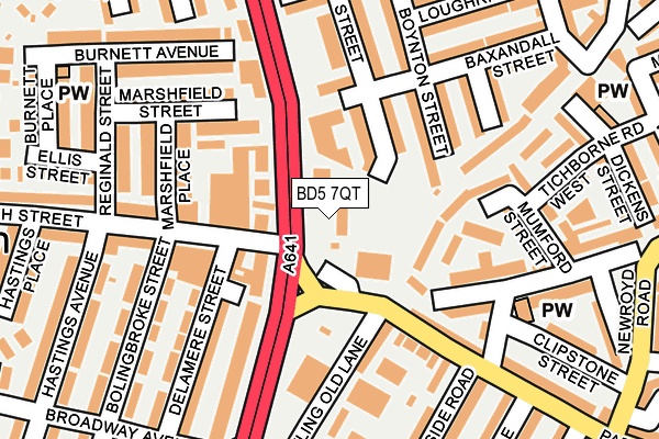 BD5 7QT map - OS OpenMap – Local (Ordnance Survey)