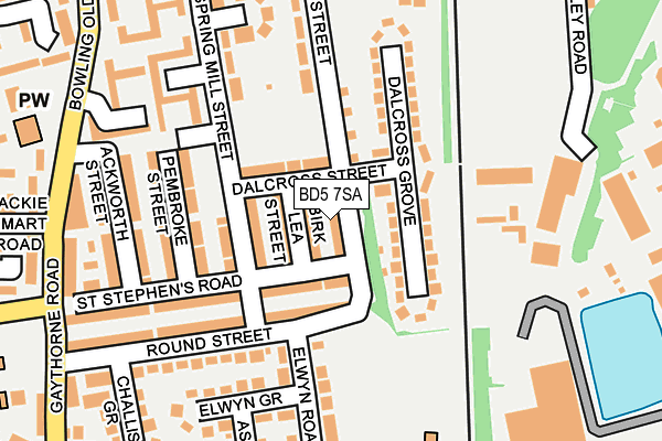 BD5 7SA map - OS OpenMap – Local (Ordnance Survey)