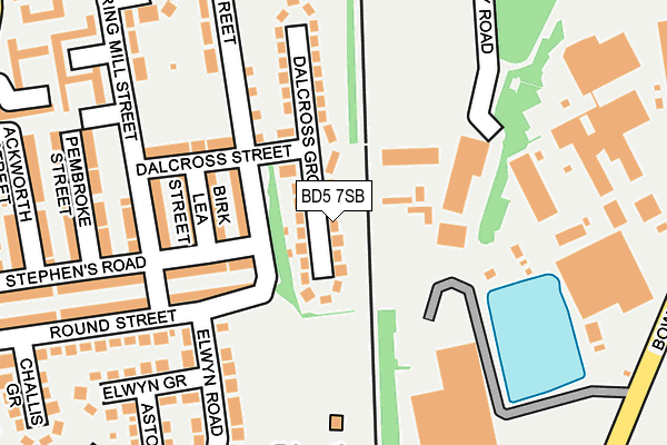 BD5 7SB map - OS OpenMap – Local (Ordnance Survey)