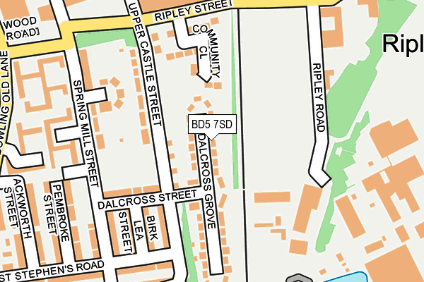 BD5 7SD map - OS OpenMap – Local (Ordnance Survey)