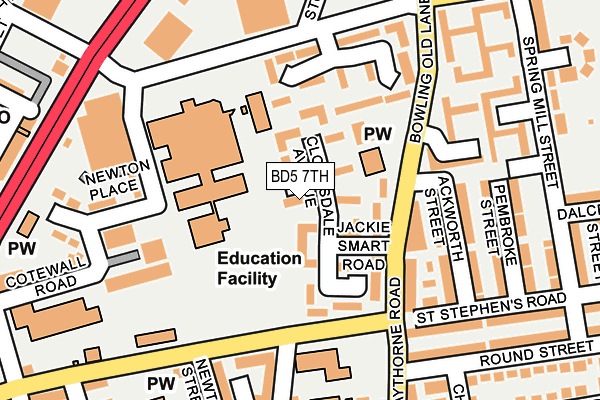 BD5 7TH map - OS OpenMap – Local (Ordnance Survey)