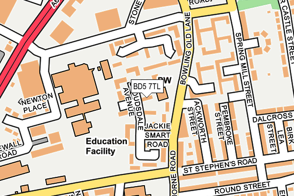 BD5 7TL map - OS OpenMap – Local (Ordnance Survey)