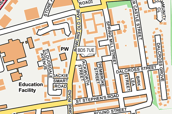 BD5 7UE map - OS OpenMap – Local (Ordnance Survey)