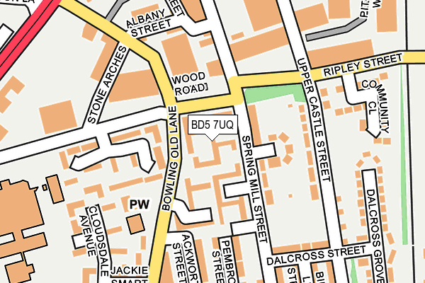 BD5 7UQ map - OS OpenMap – Local (Ordnance Survey)