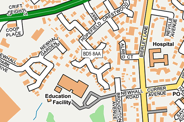 BD5 8AA map - OS OpenMap – Local (Ordnance Survey)