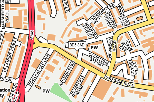 BD5 8AD map - OS OpenMap – Local (Ordnance Survey)