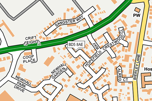 BD5 8AE map - OS OpenMap – Local (Ordnance Survey)