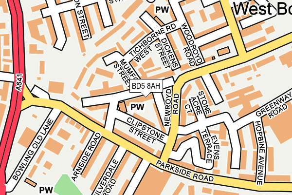 BD5 8AH map - OS OpenMap – Local (Ordnance Survey)