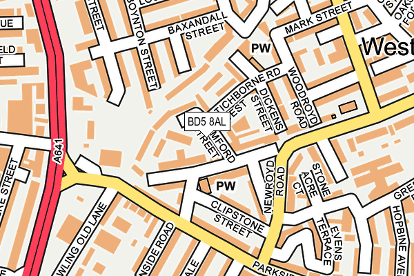 BD5 8AL map - OS OpenMap – Local (Ordnance Survey)