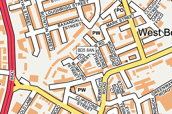 BD5 8AN map - OS OpenMap – Local (Ordnance Survey)