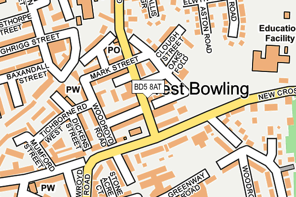 BD5 8AT map - OS OpenMap – Local (Ordnance Survey)