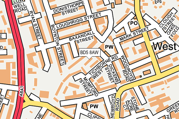 BD5 8AW map - OS OpenMap – Local (Ordnance Survey)
