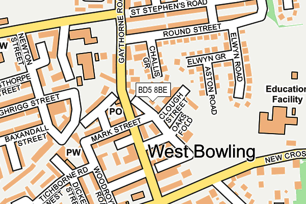 BD5 8BE map - OS OpenMap – Local (Ordnance Survey)