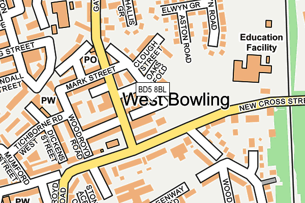 BD5 8BL map - OS OpenMap – Local (Ordnance Survey)
