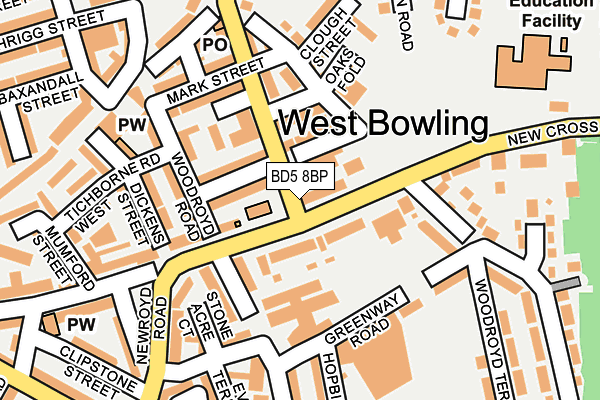 BD5 8BP map - OS OpenMap – Local (Ordnance Survey)
