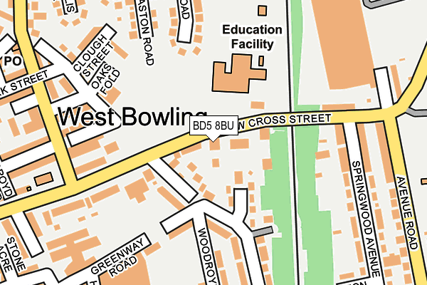 BD5 8BU map - OS OpenMap – Local (Ordnance Survey)