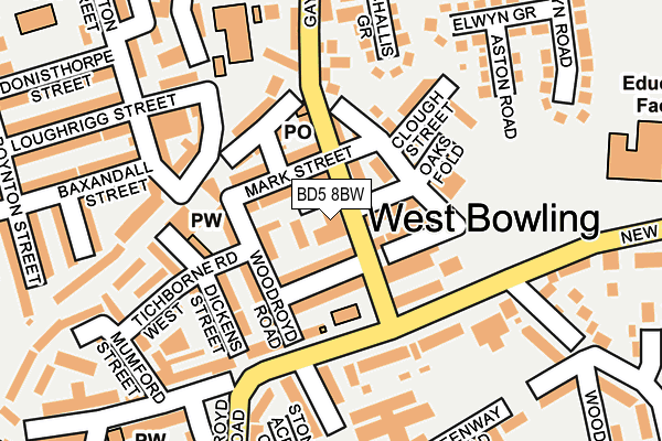 BD5 8BW map - OS OpenMap – Local (Ordnance Survey)