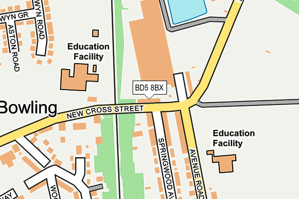 BD5 8BX map - OS OpenMap – Local (Ordnance Survey)