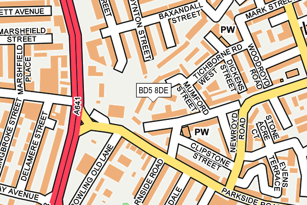 BD5 8DE map - OS OpenMap – Local (Ordnance Survey)