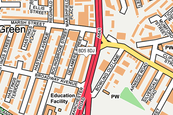 BD5 8DJ map - OS OpenMap – Local (Ordnance Survey)