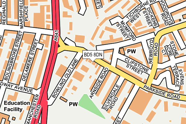 BD5 8DN map - OS OpenMap – Local (Ordnance Survey)